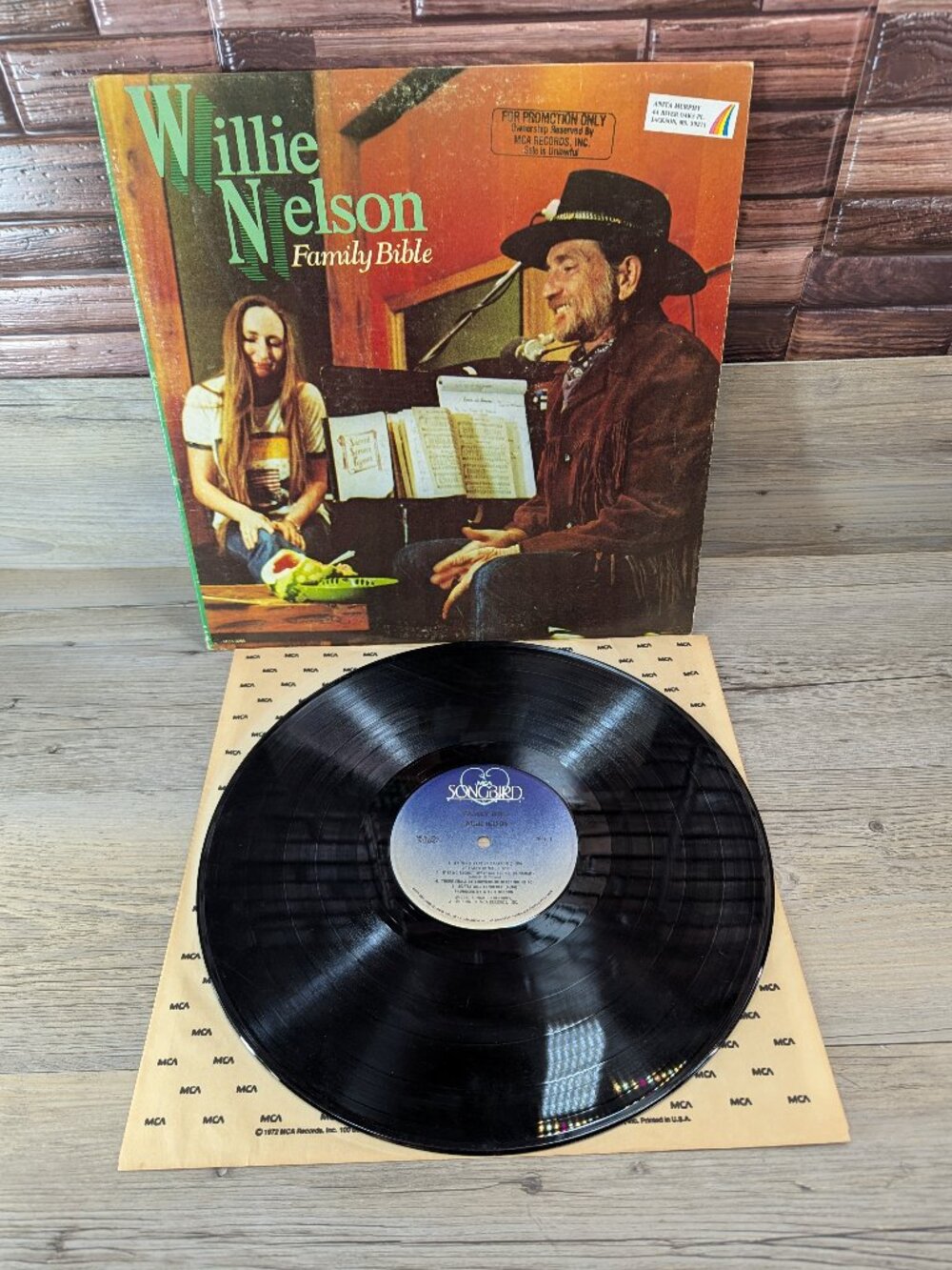 Willie Nelson Family Bible Promotional Use Only (Vinyl LP Record 1980 MCA-3258)